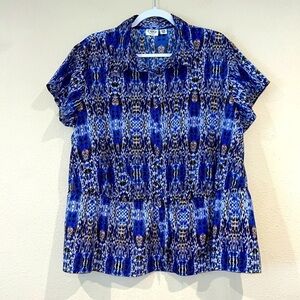 Women’s Cato plus size 18/20 W button front short sleeve polyester blouse top